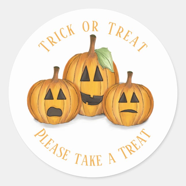 Halloween Niedliche Leckerei Gefallen Pumpkin Whim Runder Aufkleber (Vorderseite)