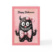 Halloween Niedliche Monsterkarte für Kinder