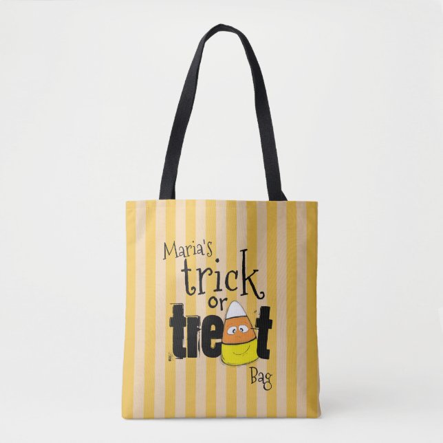 Halloween Niedlicher Candy Corn Whimsical Trick od Tasche (Vorderseite)