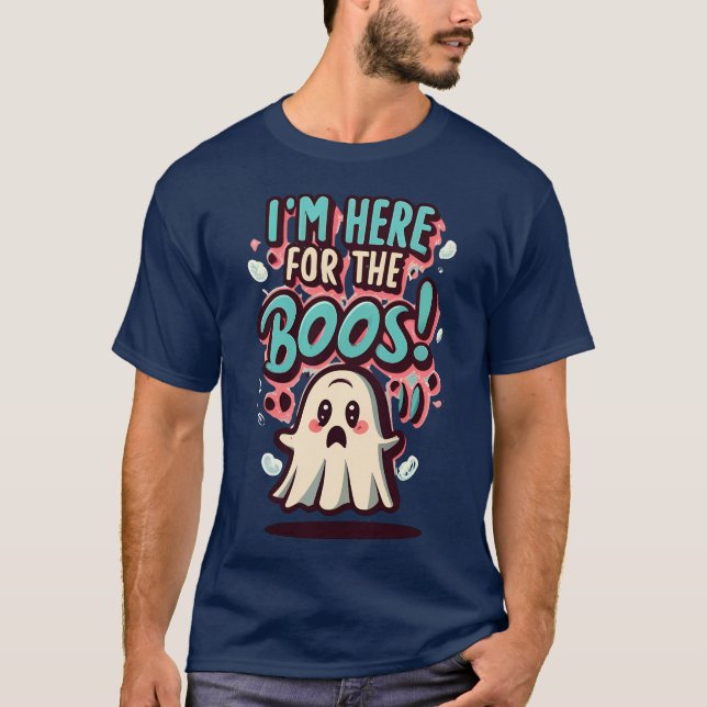 Halloween: Niedlicher Geist, "Ich bin hier für die T-Shirt (Vorderseite)