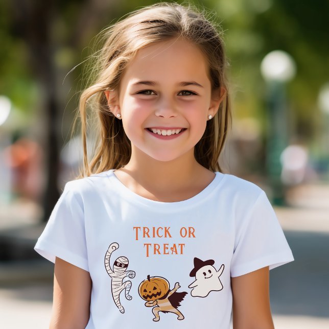 Halloween Niedlicher Geist, Mama, Kürbismonster T-Shirt (Kids Cute Halloween T-shirt. Friendly not so scary Halloween Tshirt. Cute ghost, pumpkin, mummy.)