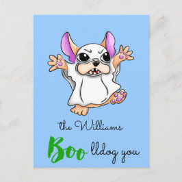 Halloween, niedlicher Ghost-Bug Postkarte