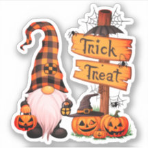 Halloween-Niedlicher Gnome und Kürbiskleber