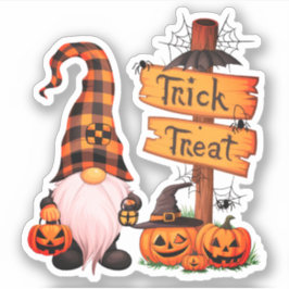 Halloween-Niedlicher Gnome und Kürbiskleber Aufkleber