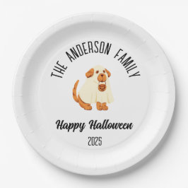 Halloween Niedlicher Hundeghost Kostüm Personalisi Pappteller