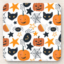 Halloween Niedlicher Kürbis, Spinne, Schwarze Katz