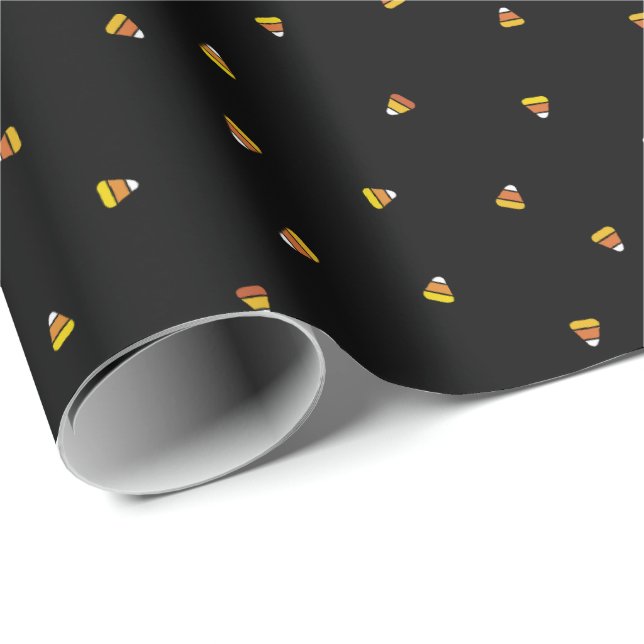 Halloween niedlicher Orangenmais Geschenkpapier (Rolleneckpunkt)