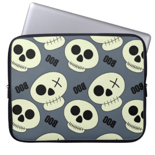Halloween niedlicher Schädel mit kindischer Kidsch Laptopschutzhülle