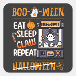 Halloween Niedlicher Schlaf Ghost Schmiedemaschine Quadratischer Aufkleber