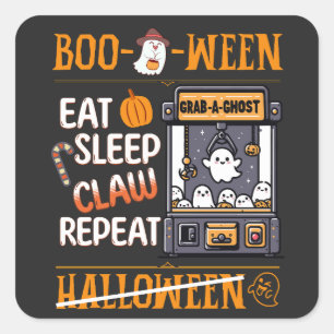 Halloween Niedlicher Schlaf Ghost Schmiedemaschine Quadratischer Aufkleber