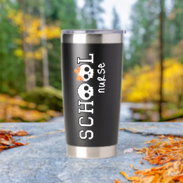 Halloween, Niedlicher Skull-Kaffee-Cup der Schule Thermobecher