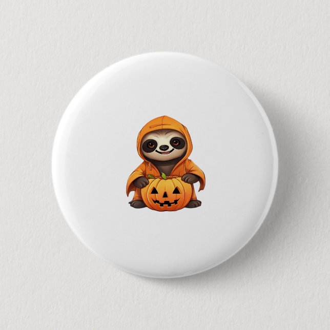 Halloween Niedlicher Sloth Classic T - Shirt Button (Vorderseite)