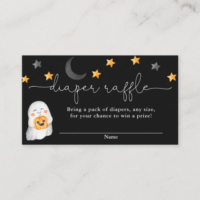 Halloween niedliches Baby Ghost fallen Windel Gewi Begleitkarte (Vorderseite)