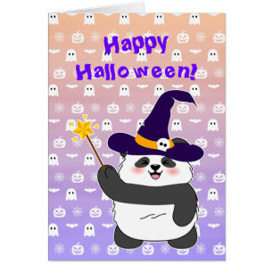 Halloween Niedliches Baby Panda Hexe Magic Wand
