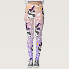 Halloween Niedliches Baby Panda Hexe Magic Wand Leggings