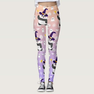 Halloween Niedliches Baby Panda Hexe Magic Wand Leggings