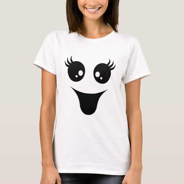 Halloween - Niedliches Geisterbild T-Shirt (Vorderseite)