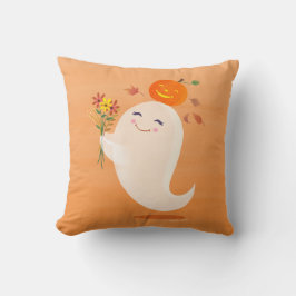 Halloween Niedliches Gespenst und Blume Kissen