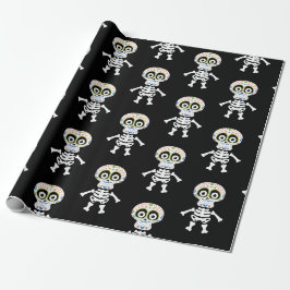 Halloween niedliches Skelett Geschenkpapier