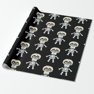 Halloween niedliches Skelett Geschenkpapier