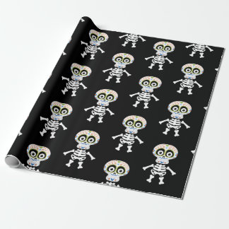 Halloween niedliches Skelett Geschenkpapier
