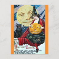 Halloween Niedliches Vintag-Hexenmoon-Gedicht