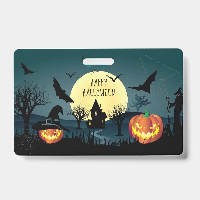 Halloween Night Celebration Carnival Trendy Ausweis (Vorderseite)