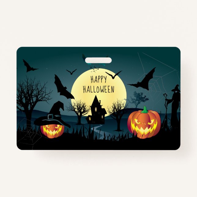 Halloween Night Celebration Carnival Trendy Ausweis (Vorderseite)