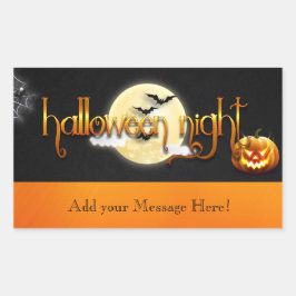 Halloween Night - CUSTOMIZE Rechteckiger Aufkleber