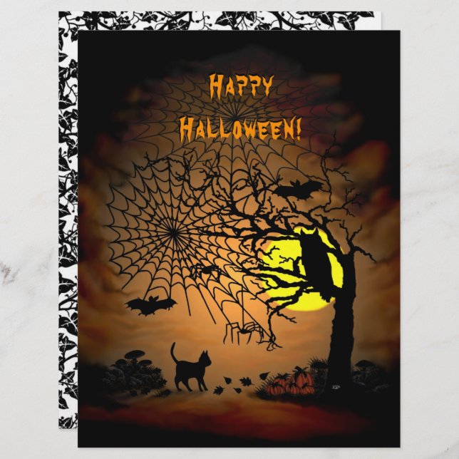 Halloween Night, Happy Halloween! Briefbogen (Vorne/Hinten)