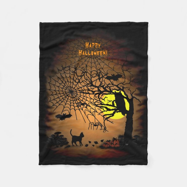 Halloween Night, Happy Halloween ! Fleecedecke (Vorderseite)