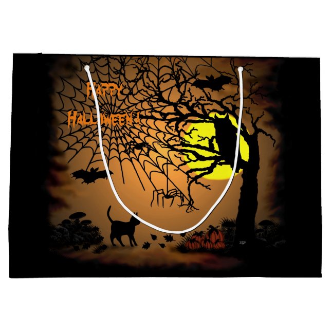Halloween Night, Happy Halloween ! Große Geschenktüte (Rückseite)