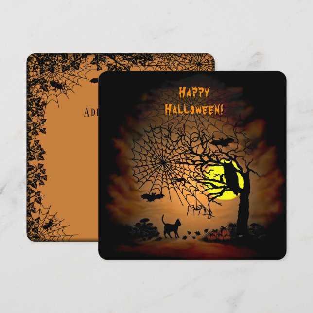 Halloween Night, Happy Halloween! Menükarte (Vorne/Hinten)