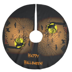 Halloween Night, Happy Halloween! Polyester Weihnachtsbaumdecke