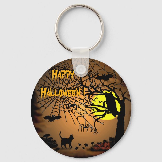 Halloween Night, Happy Halloween ! Schlüsselanhänger (Vorderseite)