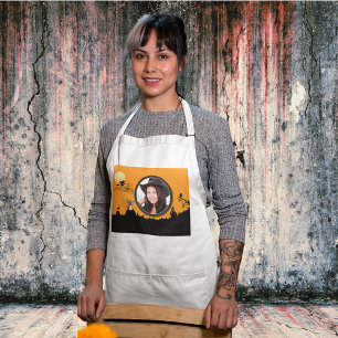 Halloween Night in Orange Glow Fügen Sie Ihr Foto  Schürze