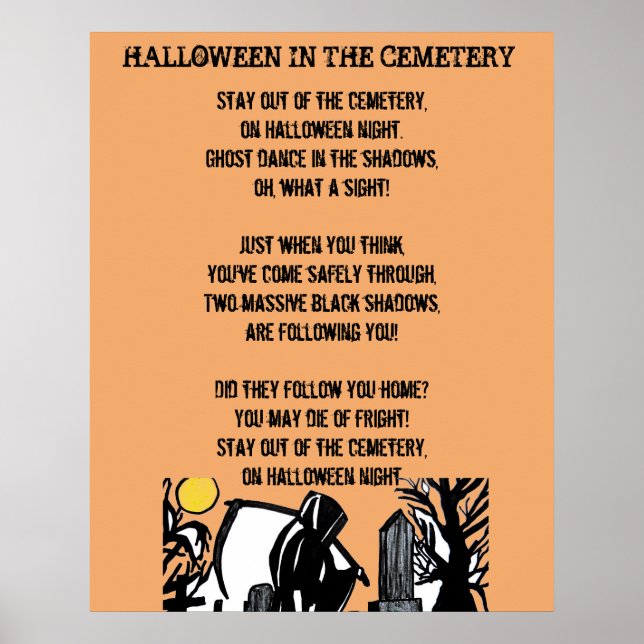 HALLOWEEN NIGHT IN THE CEMETERY poster (Devant)