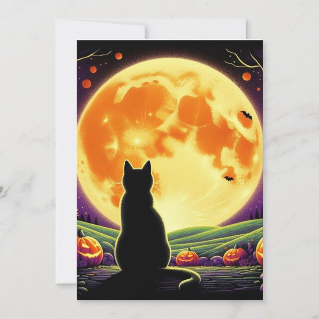 Halloween Night mit Black Cat und Jack-O' Lantern (Vorderseite)