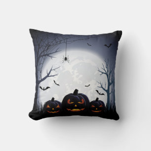 Halloween Night mit Pumpkin & fliegenden Fledermäu Kissen