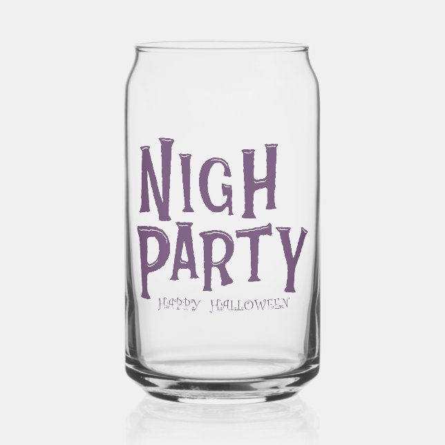 Halloween "Night Party" Glass - Spooky Trinkbehält Dosenglas (Vorderseite)