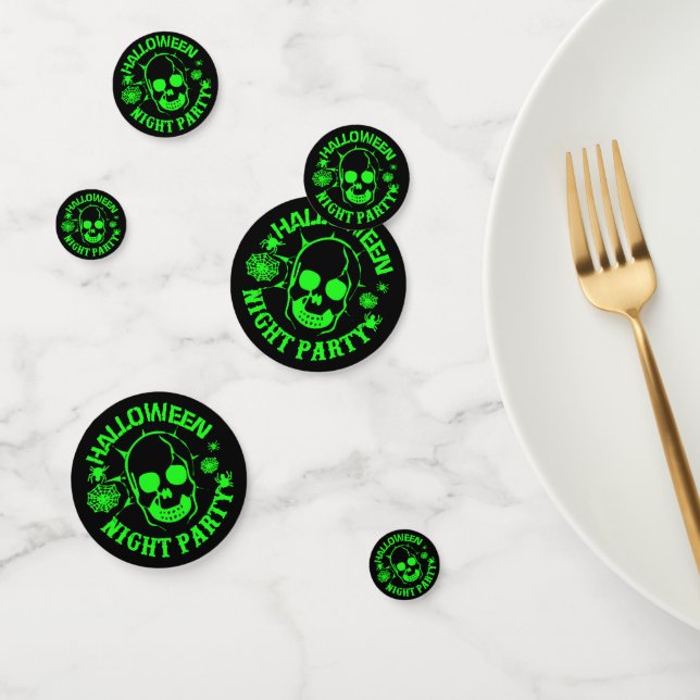 Halloween Night Party Skull Spider Web Green Table Konfetti (Gruppe)