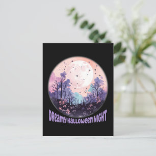 Halloween Night - Pastel Lila Moon Postkarte