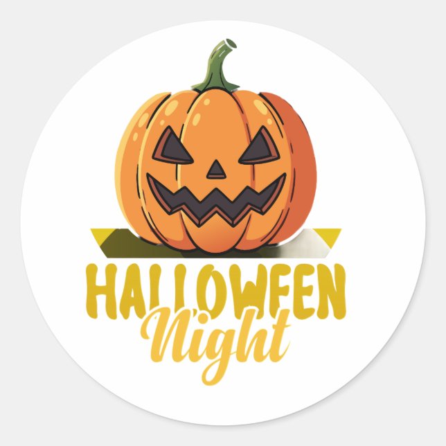 Halloween Night Pumpkin Glow Tee on Sticker (Devant)