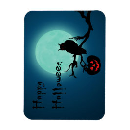 Halloween Night Pumpkin Owl Magnet