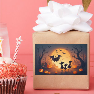 Halloween Night Rechteckiger Aufkleber