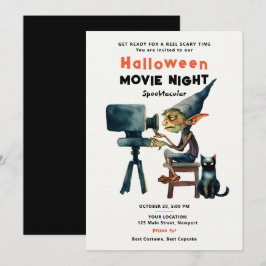 Halloween Night Spooktacular Gremlin Cat Einladung