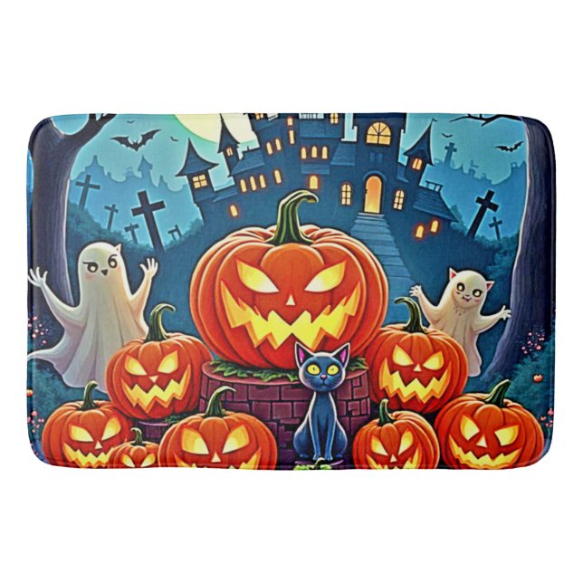 Halloween Night: Spooky Fun Art Badematte (Vorderseite)