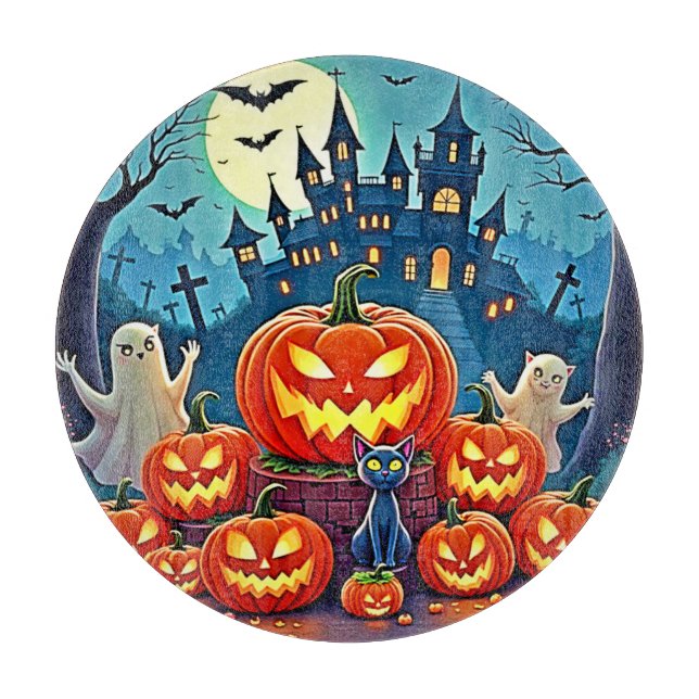 Halloween Night: Spooky Fun Art Schneidebrett (Vorderseite)