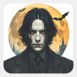 Halloween Night - Vampire Rising Quadratischer Aufkleber