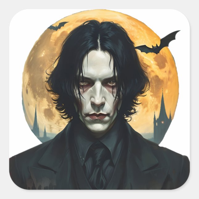 Halloween Night - Vampire Rising Quadratischer Aufkleber (Vorderseite)